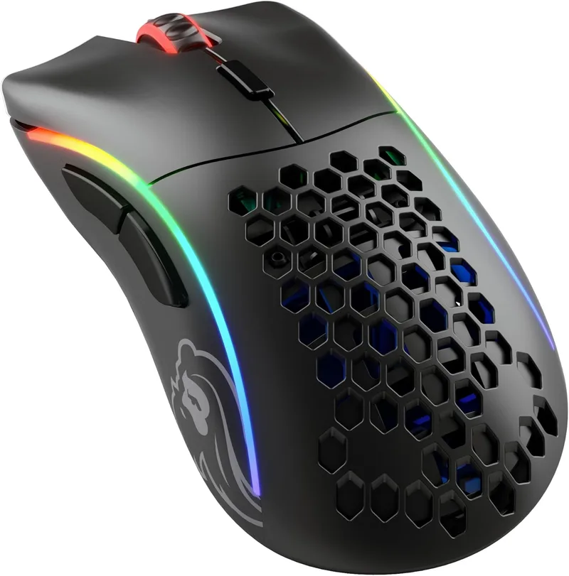 GLORIOUS ▫️ Gaming Model D Wireless - Rato de jogos sem fios - 69 g, superleve, sem atrasos, conexão sem fios de 2,4 GHz, até 71 horas de autonomia, RGB, sensor BAMF, ergonómico, 6 botões - Preto mate