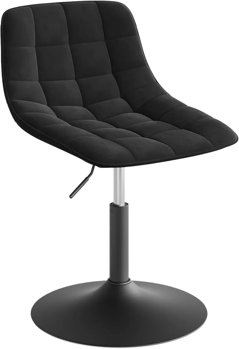 WOLTU ▫️ Banco de maquilhagem com encosto, altura ajustável, cadeira de maquilhagem, com apoio para os pés e base metálica, chenille, branco
