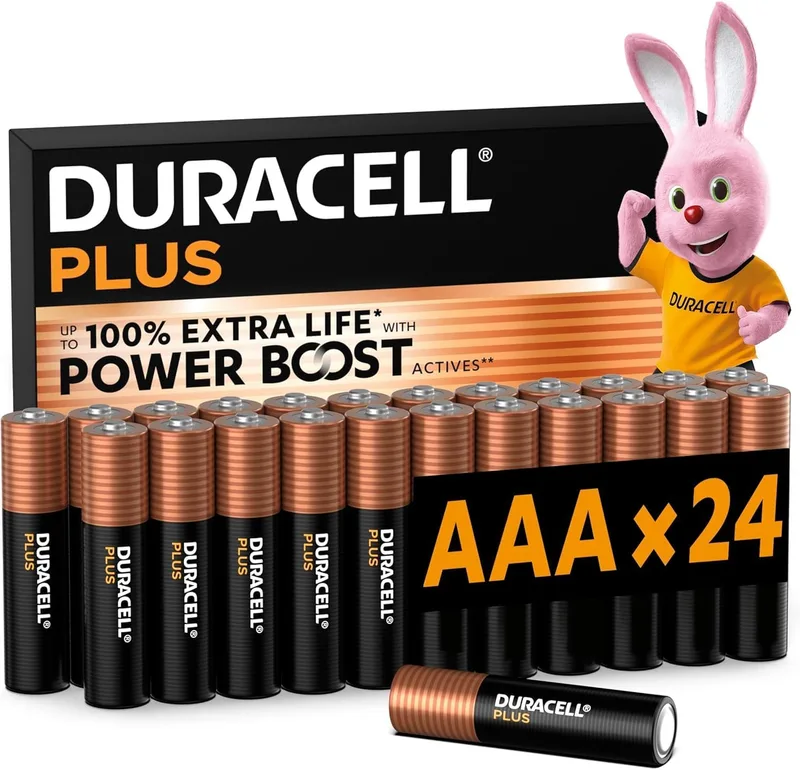 Duracell ▫️ Pilhas alcalinas Plus AAA (embalagem de 24) 1,5 V, LR03