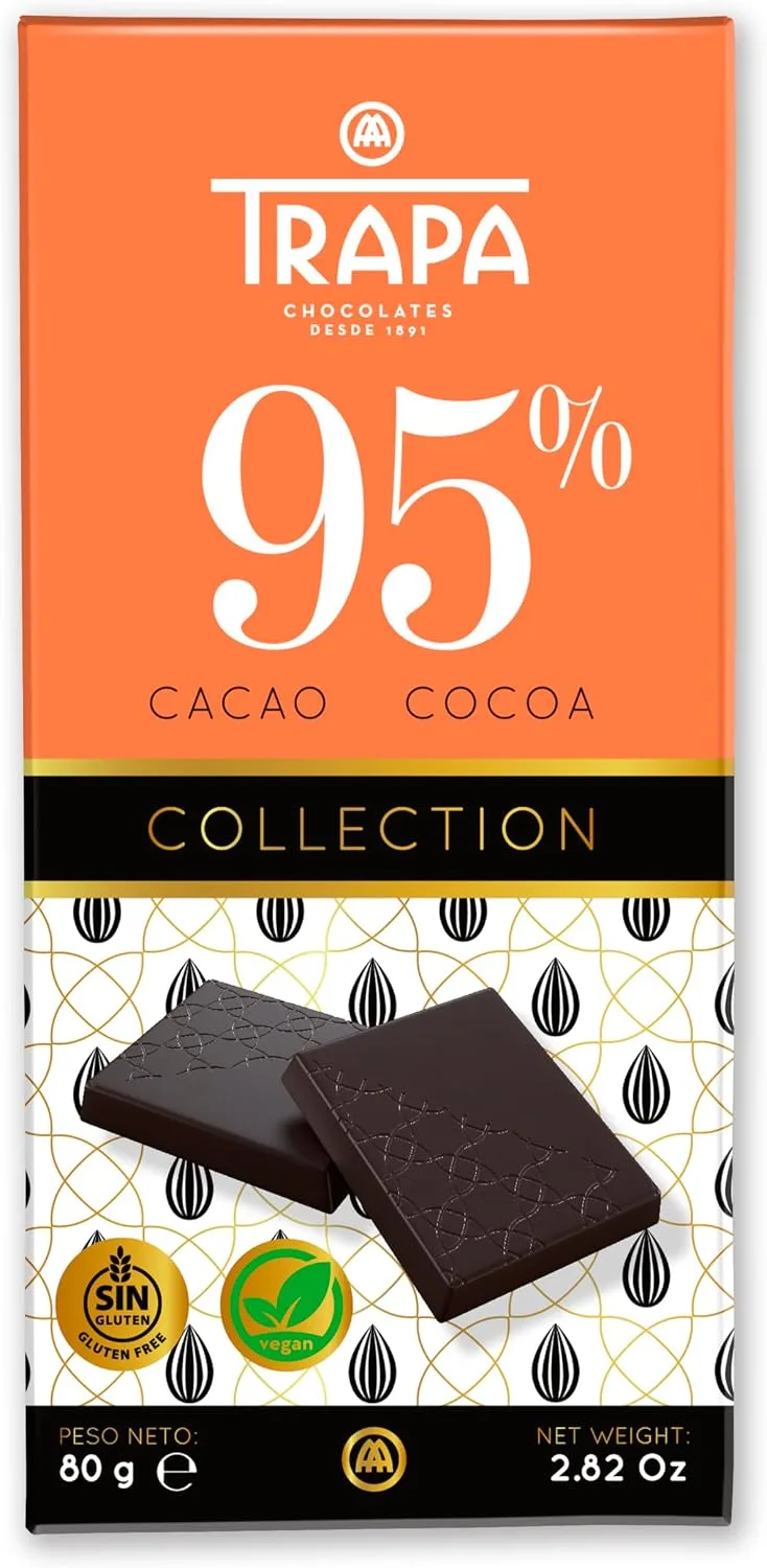 Trapa ▫️ COLLECTION | Tableta de Chocolate Negro 95% de Cacau | Sem Glúten