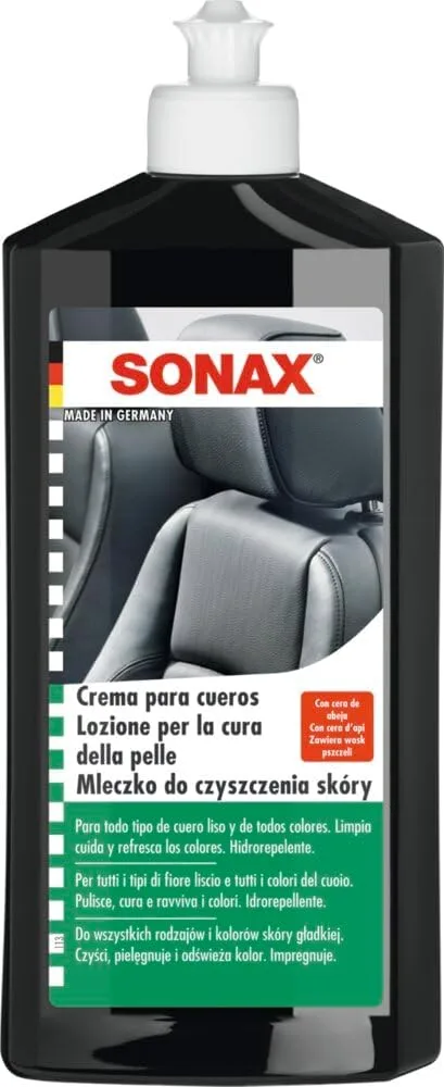 SONAX ▫️ Loção para o cuidado do couro (500 ml) com cera de abelha