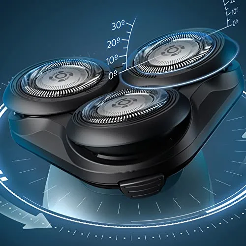 PHILIPS ▫️ Série 5000 Máquina de barbear elétrica para homem, máquina de barbear com aparador, 27 lâminas, cabeça flexível a 360º, 50 min de autonomia, para uso a seco e molhado, recarregável, estojo, S5466/18, azul-preto 5