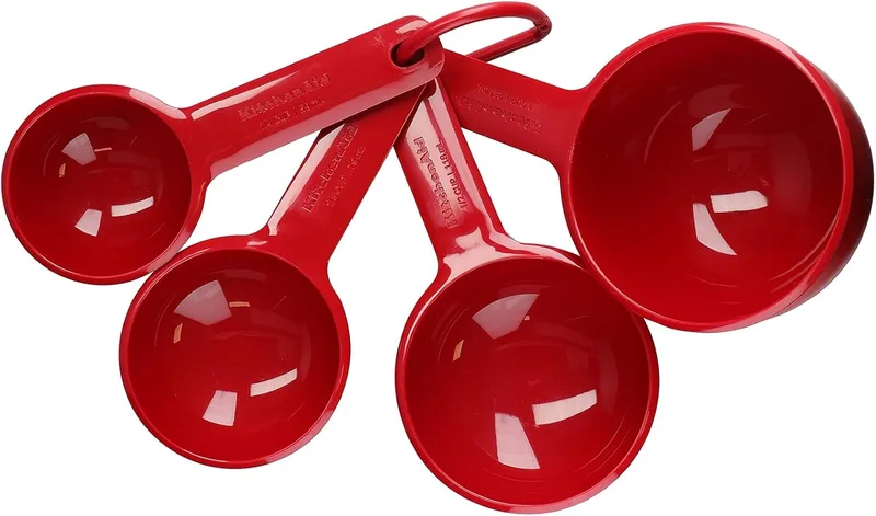 KitchenAid ▫️ Copo-medidores Conjunto de 4 copos adequados para a máquina de lavar louça - Vermelho Império
