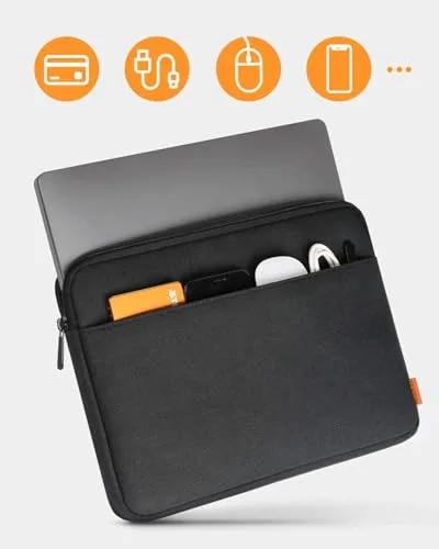 Inateck ▫️ Bolsa de transporte para portátil de 14 polegadas com bolsa para acessórios, Preto 5