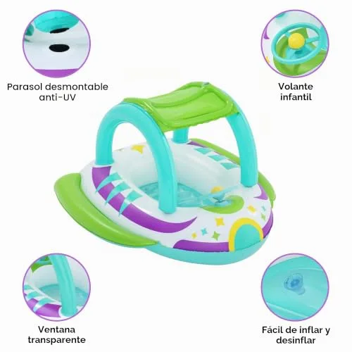 Bestway ▫️ Flutuador insuflável em forma de raposa para crianças | Brinquedos insufláveis para piscina, flutuadores e brinquedos de piscina para rapazes e raparigas 3