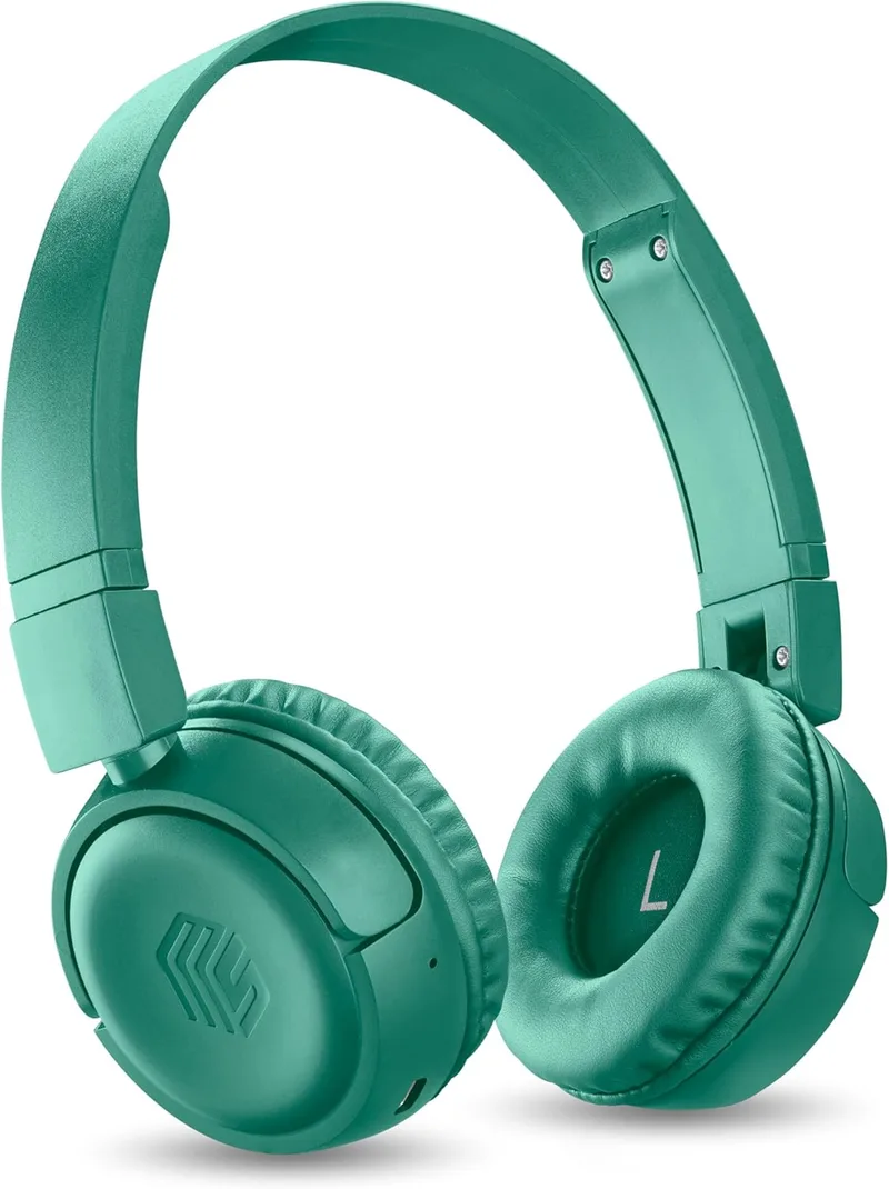 Music Sound ▫️ VIBED - Auscultadores Bluetooth com almofadas giratórias e dobráveis - Arco almofadado para o máximo conforto - Autonomia de 35 horas - Verde
