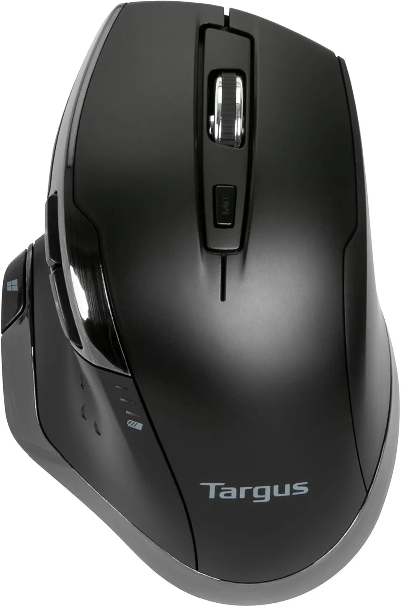 Targus ▫️ Rato sem fios Ergo Antimicrobiano, rato ergonómico que alivia a tensão no pulso, acessórios para computador para destros – Preto, AMW584GL