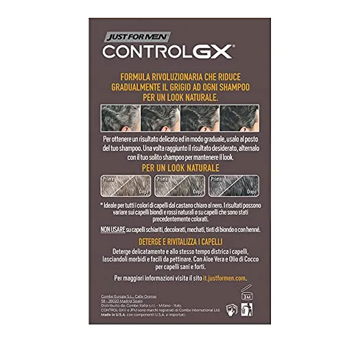 Just for men ▫️ Control GX Champô e Condicionador para Cabelos Brancos Masculinos, 118 ml 3