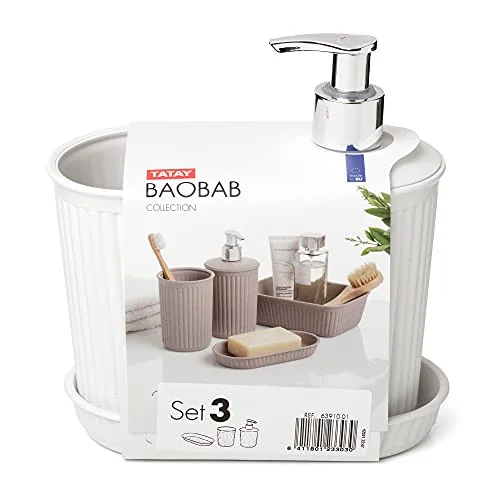 Tatay ▫️ Conjunto de casa de banho de mesa com dispensador sem BPA e saboneteira Baobab 2