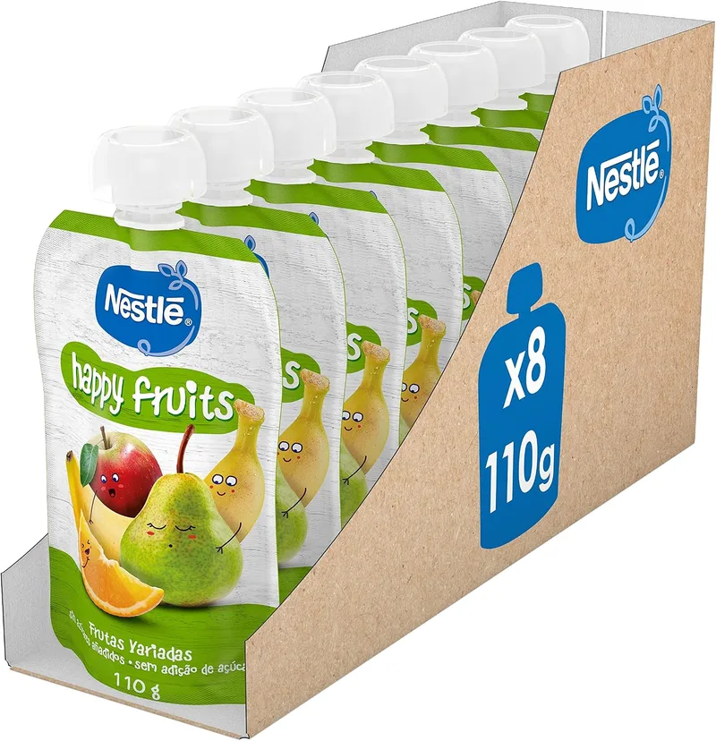Nestlé ▫️ Saquinhos Happy Fruits 8x110 g