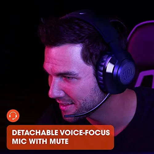 JBL ▫️ Quantum 350 Auscultadores para gamers com design de arnês e microfone Boom amovível, tecnologia QuantumSURROUND disponível para Windows e conectividade USB, preto 6