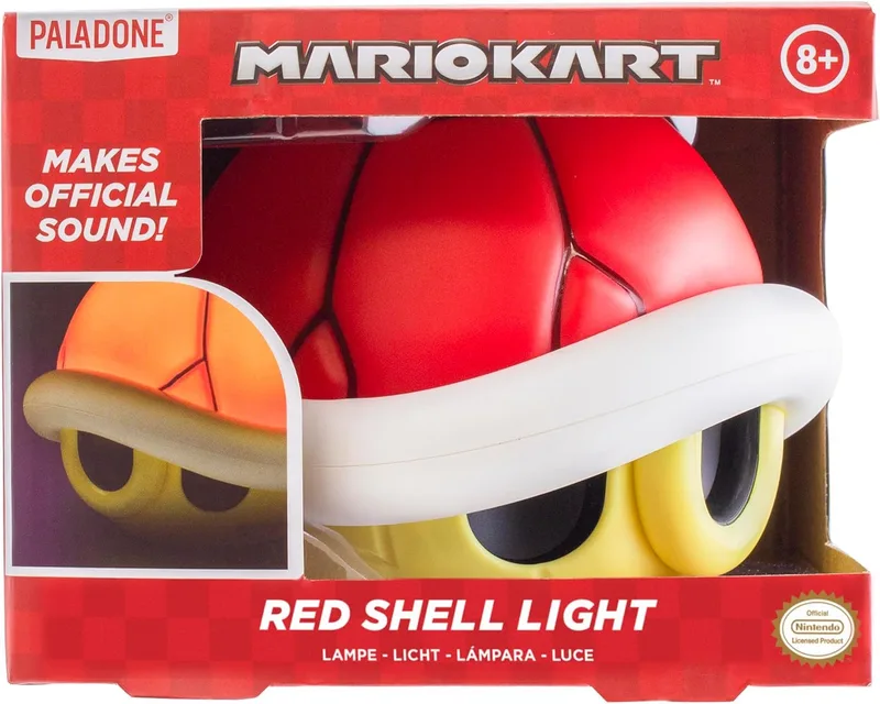 Paladone ▫️ Luz em forma de carapaça vermelha do Super Mario com som - Produto oficial da Nintendo, decoração para salas de jogos e para a casa