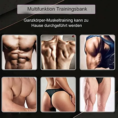 ilbcavne ▫️ Banco de pesos ajustável para fitness, banco de musculação multifunções para treino de corpo inteiro, encosto rebatível, carga máxima de 250 kg (132 × 113 × 46 cm) 3