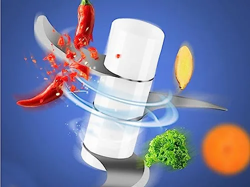 BEPER ▫️ P102ROB050 Picador recarregável por USB, Mini-robô de cozinha, Capacidade de 250 ml, Potência de 3,7 V, 3 lâminas de aço inoxidável, Bateria recarregável, Vermelho/Branco 5