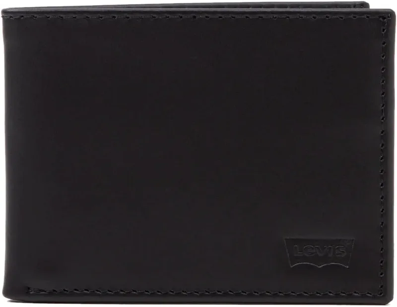 Levi's ▫️ Batwing Bifold ID, Acessório de viagem – Carteira dobrável para homem, Preto (Regular Black), Tamanho único