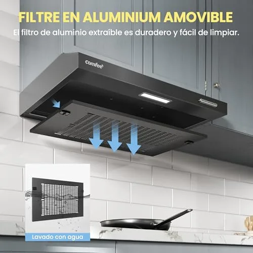 Comfee ▫️ ' SLIF17B-60, Exaustor de 60 cm, 200 m³/h, Preto 4