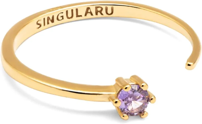 SINGULARU ▫️ Anel Sophie - Anel ajustável - Prata de primeira lei 925 com acabamento em ouro 18 Kt. ou ródio - Tamanho único - Joalharia de senhora - Fabricado em Espanha