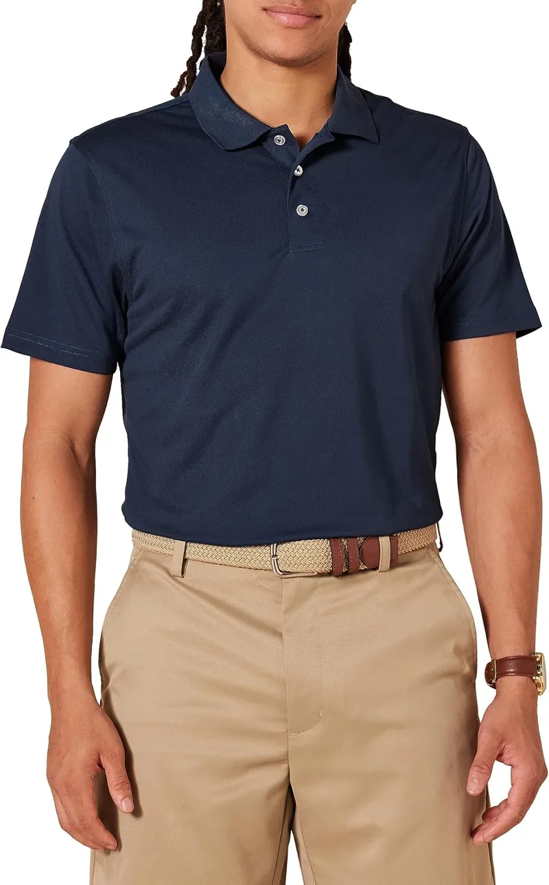 Amazon Essentials ▫️ Polo de golfe para homem, manga curta, corte justo, secagem rápida