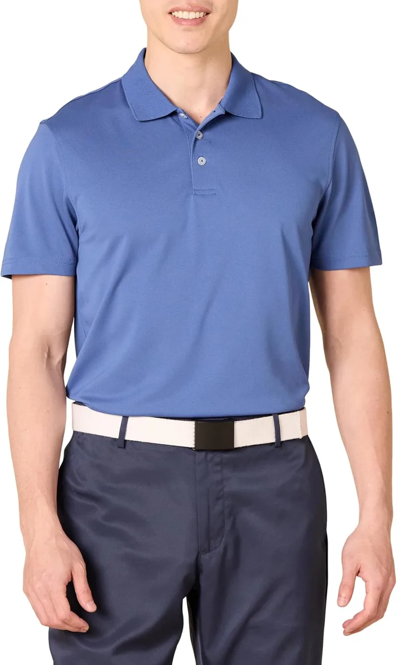 Amazon Essentials ▫️ Polo de golfe para homem, manga curta, corte justo, secagem rápida