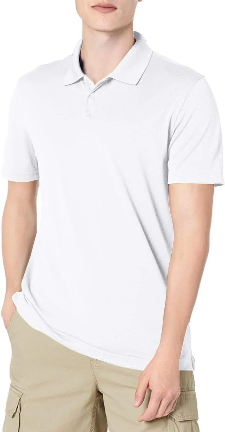 Amazon Essentials ▫️ Polo de golfe para homem, manga curta, corte justo, secagem rápida
