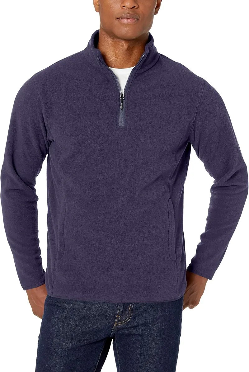 Amazon Essentials ▫️ Casaco de lã com fecho de correr de um quarto para homem