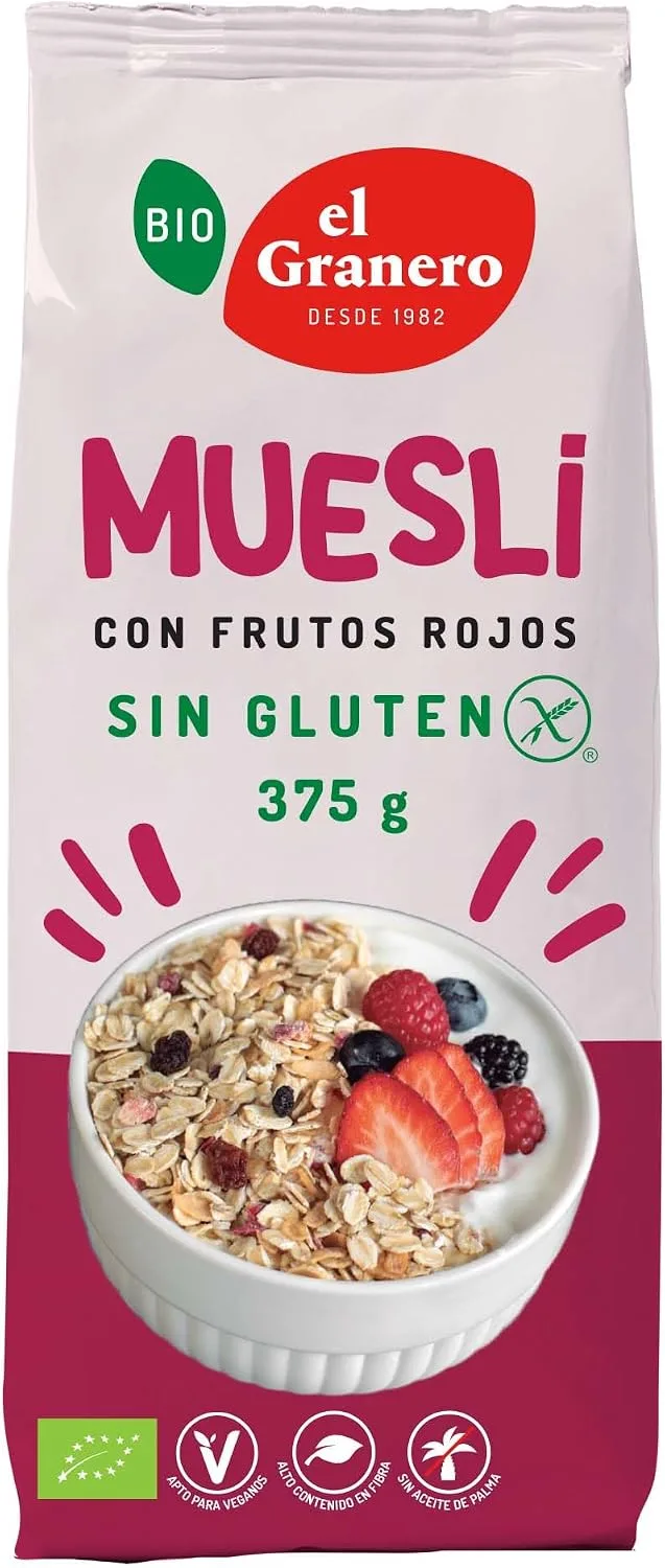 el Granero ▫️ Integral - Muesli de Frutos Vermelhos Sem Glúten Biológico - 375 g