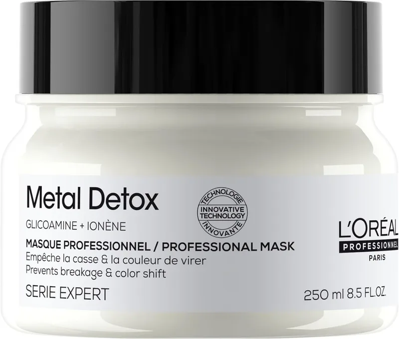 L'Oréal Professionnel Paris ▫️ L'Oréal Professionnel, Máscara protetora e hidratante Metal Detox, Anti-quebra, Fortalece o cabelo, Pára a quebra, Fórmula nutritiva enriquecida com Glicoamina, Todos os tipos de cabelo, 250 ml