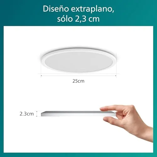 Philips ▫️ Luminária de teto Superslim, candeeiro LED funcional, cor branca, luz branca fria regulável, 40K - 15W 4