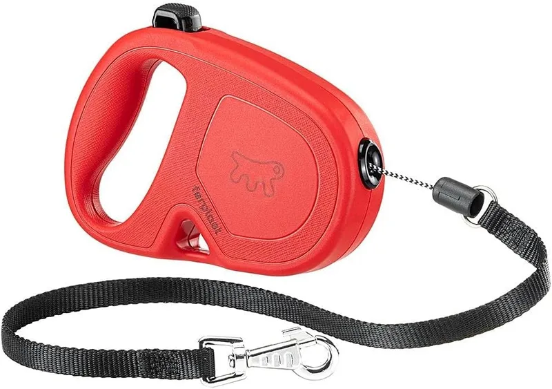 Ferplast ▫️ Trela retrátil para cães de tamanho médio Flippy One Cord S, corda extensível de 4,5 m, até 12 kg, vermelha
