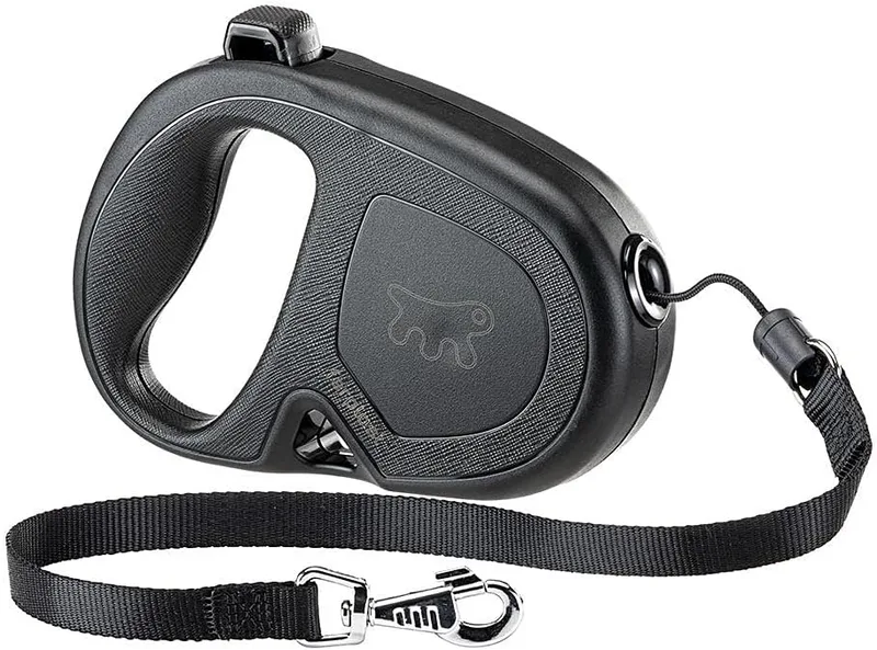 Ferplast ▫️ Trela retrátil para cães de tamanho médio a grande Flippy One Cord M, corda extensível de 5 m, MAX 20 kg, preta