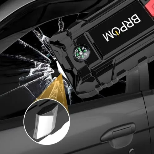 BRPOM ▫️ Arrancador de Automóveis, Arrancador de Baterias de Automóvel de 12 V (para 7,0 L a gasolina ou 5,5 L a gasóleo) Arrancador de emergência com lanterna LED de emergência, longa autonomia em espera, carregamento rápido 6
