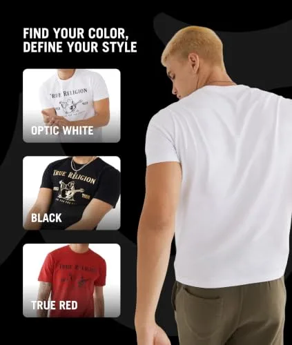 True Religion ▫️ Camisola de manga curta «Metallic Buddha» para homem (pacote de 1) 5