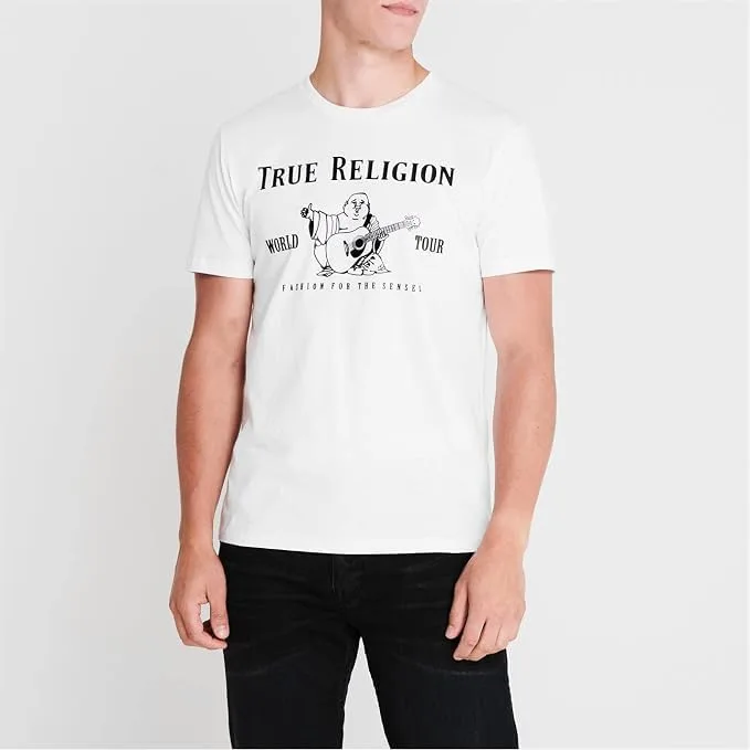 True Religion ▫️ Camisola de manga curta «Metallic Buddha» para homem (pacote de 1) 7