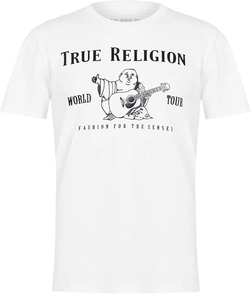 True Religion ▫️ Camisola de manga curta «Metallic Buddha» para homem (pacote de 1)