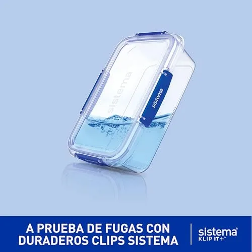 Sistema ▫️ KLIP IT PLUS – recipientes para guardar alimentos | Conjunto de 6 recipientes herméticos (2 x 400 ml, 3 x 1 l, 1 x 2,2 l) | Fecho à prova de fugas | Clips de fecho fácil 3