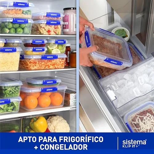 Sistema ▫️ KLIP IT PLUS – recipientes para guardar alimentos | Conjunto de 6 recipientes herméticos (2 x 400 ml, 3 x 1 l, 1 x 2,2 l) | Fecho à prova de fugas | Clips de fecho fácil 5