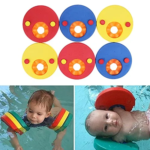 kaianda ▫️ Conjunto de 6 manguitos de natação para crianças, manguitos de piscina, feitos de espuma, discos flutuantes para piscina, adequados para ajudar as crianças a aprender a nadar 3