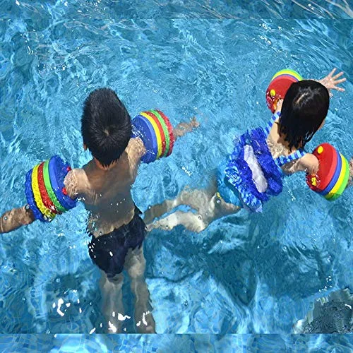 kaianda ▫️ Conjunto de 6 manguitos de natação para crianças, manguitos de piscina, feitos de espuma, discos flutuantes para piscina, adequados para ajudar as crianças a aprender a nadar 6