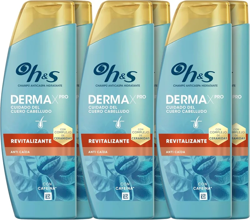 Head & Shoulders ▫️ H&S DermaXPro Champô Revitalizante Anti-Caspa 300ml com Cafeína e Complexo de Ceramidas. Hidrata o couro cabeludo seco e o cabelo enfraquecido e ajuda a reforçar a barreira cutânea.