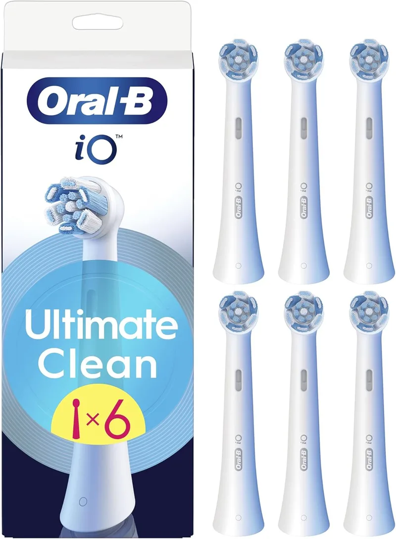 Oral-B ▫️ Series iO Ultimate Clean Original Replacement Toothbrush Heads, 6-Pack White iO Electric Toothbrush Refills, Deep Bacterial Plaque Removal