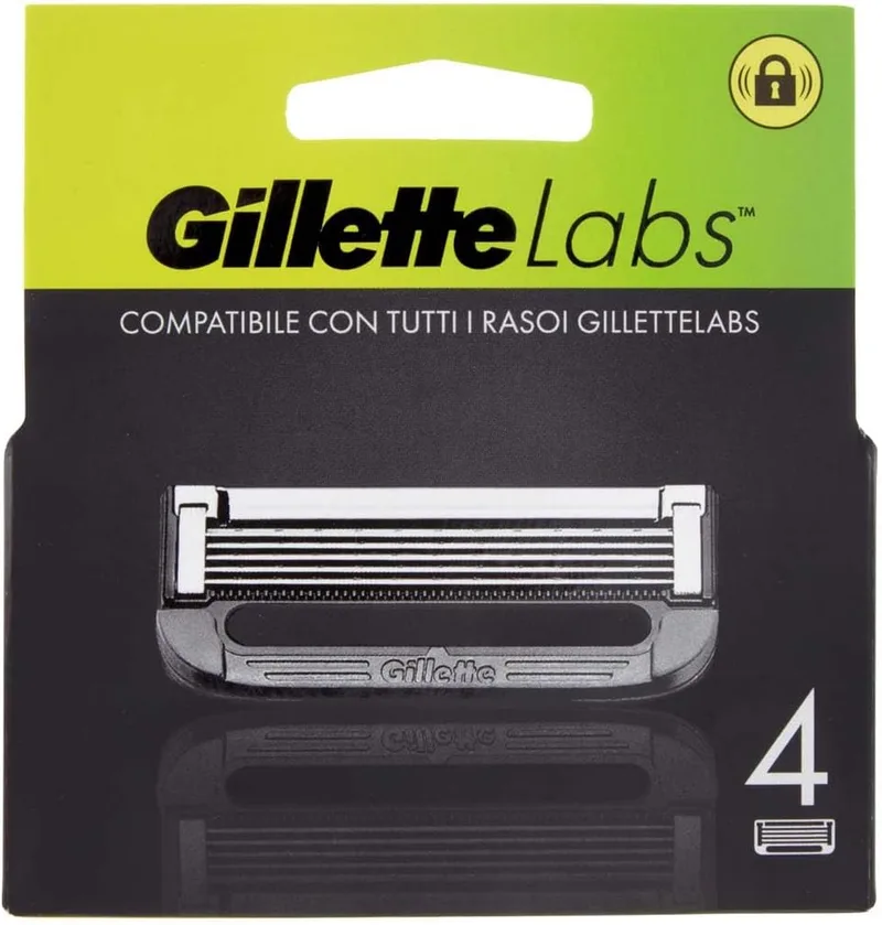 Gillette ▫️ LABS - Lâminas de barbear para homem, 4 recargas de 5 lâminas, conforto e profundidade, compatíveis com as máquinas de barbear Labs