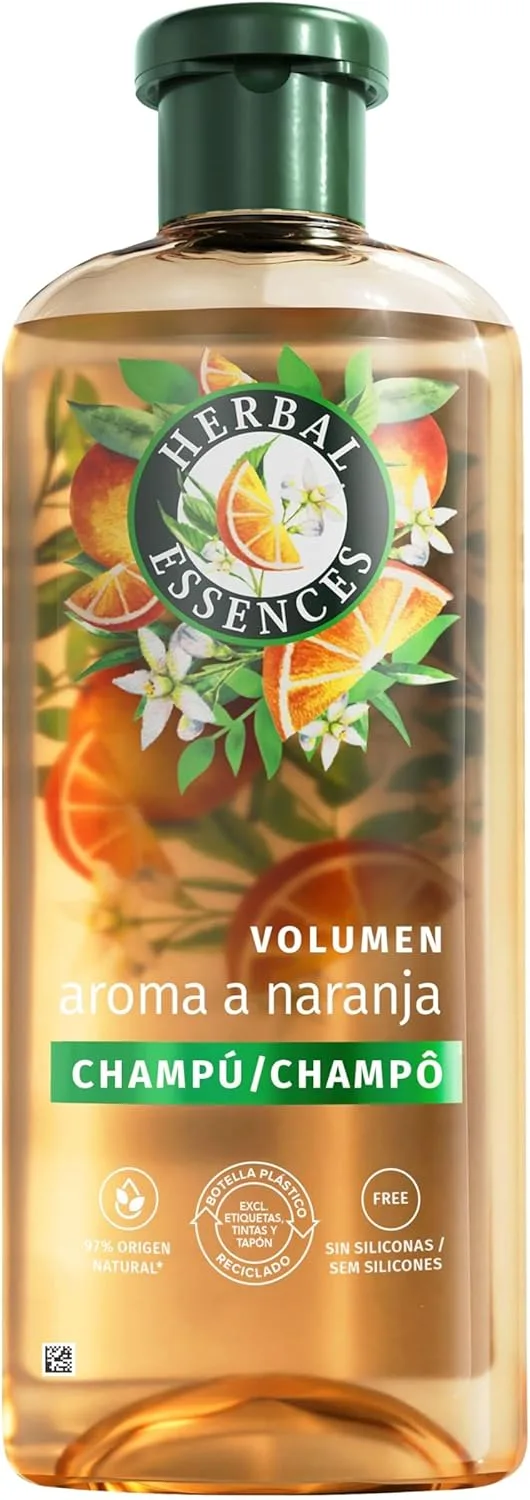 Herbal Essences ▫️ Champô de Volume com Aroma a Laranja 350ml Para Cabelos Finos. Ajuda a limpar, a dar volume e a hidratar da raiz até às pontas.