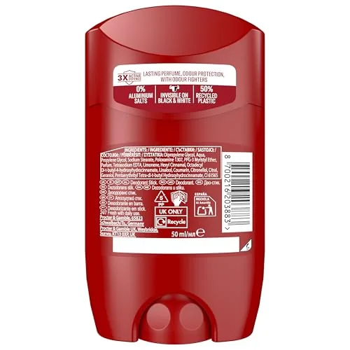 Old Spice ▫️ Rockstar Desodorizante em barra para homem sem alumínio, 6x50 ml 6