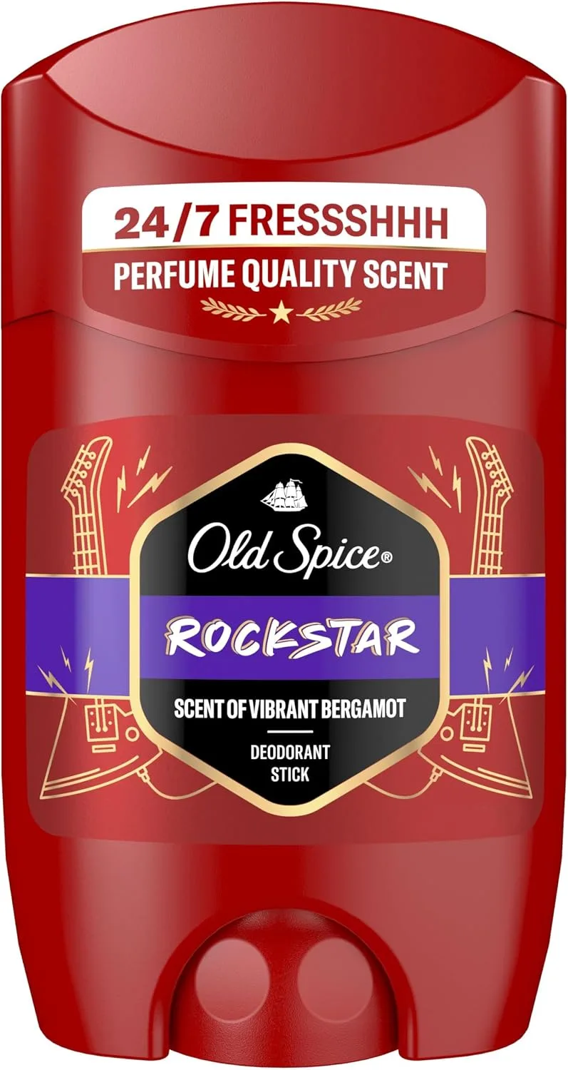 Old Spice ▫️ Rockstar Desodorizante em barra para homem sem alumínio, 6x50 ml