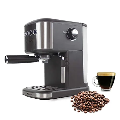 PRIXTON ▫️ Máquina de café automática Toscana para café expresso e adaptador para cápsulas, bomba italiana de 850 W e 20 bar de pressão, vaporizador 2