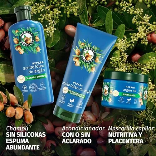 Herbal Essences ▫️ Argão - Champô Reparador, Cabelo Danificado, Sem Silicones, 350 ml 6