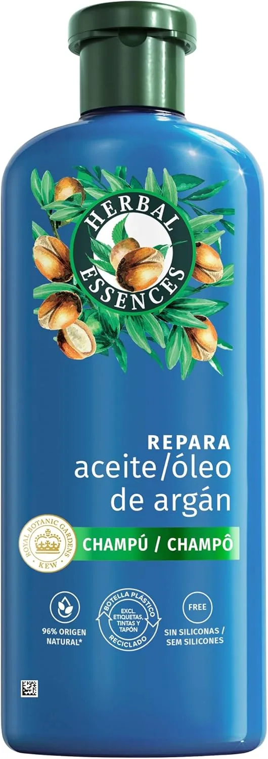 Herbal Essences ▫️ Champô Reparador de Óleo de Argan, 350 ml Cabelo danificado, Hidratação Intensa, de origem natural*, sem silicone *Ingredientes da fórmula