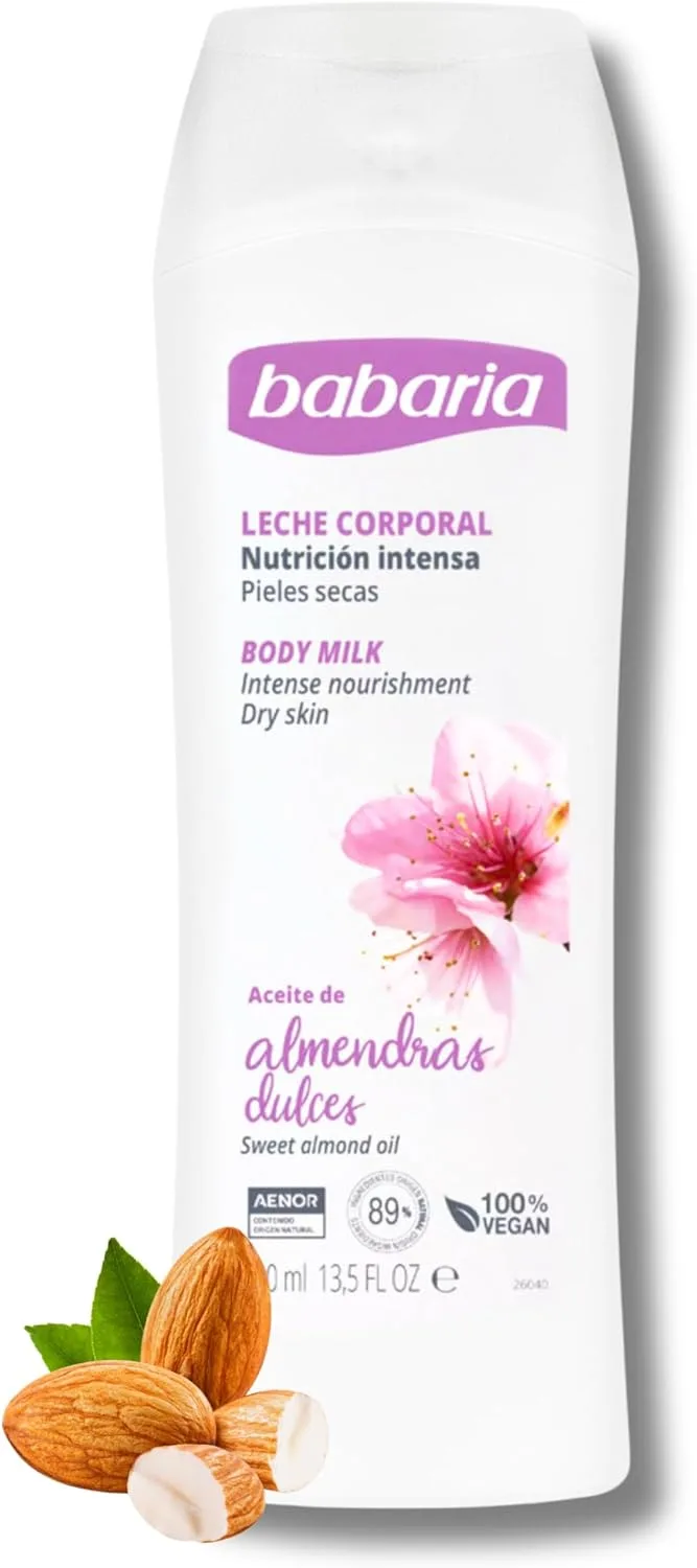 Babaria ▫️ Creme Hidratante Corporal com Óleo de Amêndoa | Body Milk | Creme Hidratante Corporal para Peles Secas | Creme Corporal 500 ml | Creme Corporal Reafirmante 24h