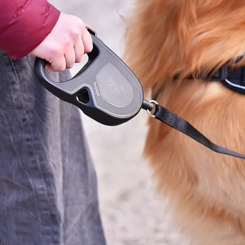 Ferplast ▫️ Trela retrátil para cães de grande porte Flippy One Cord L, corda extensível de 5 m, até 35 kg, preta 3