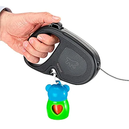 Ferplast ▫️ Trela retrátil para cães de grande porte Flippy One Cord L, corda extensível de 5 m, até 35 kg, preta 4